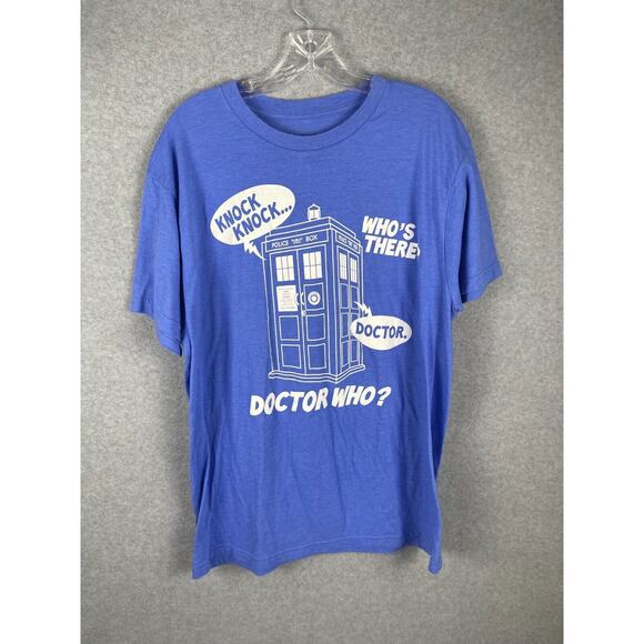 Ripple Junction Dr Who T Shirt Men's Size L Blue Phone Booth TV Show Tee NWOT - Picture 1 of 6